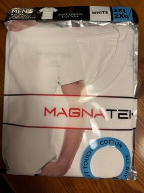MagnaTek Men's White Soft Touch Cotton T-Shirt 2XL